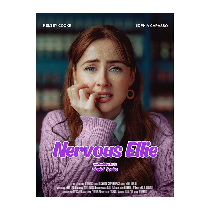 Nervous-Ellie socially awkward supernatural comedy poster